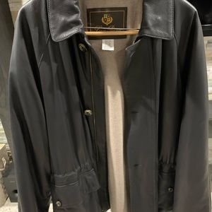 LORO PIANA Black Leather Jacket Size L
